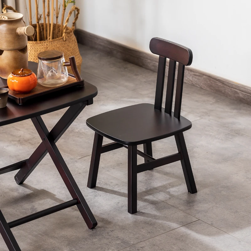 买一送一【中式小巧靠背椅】客厅家用简约餐厅靠背凳卧室换鞋凳子