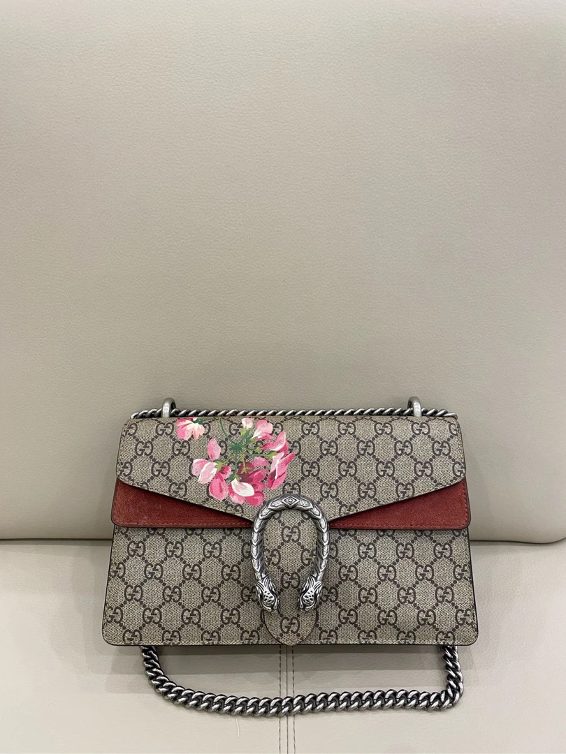 95新 GUCCI/古驰 Gucci 酒神中号花卉款 成色很好