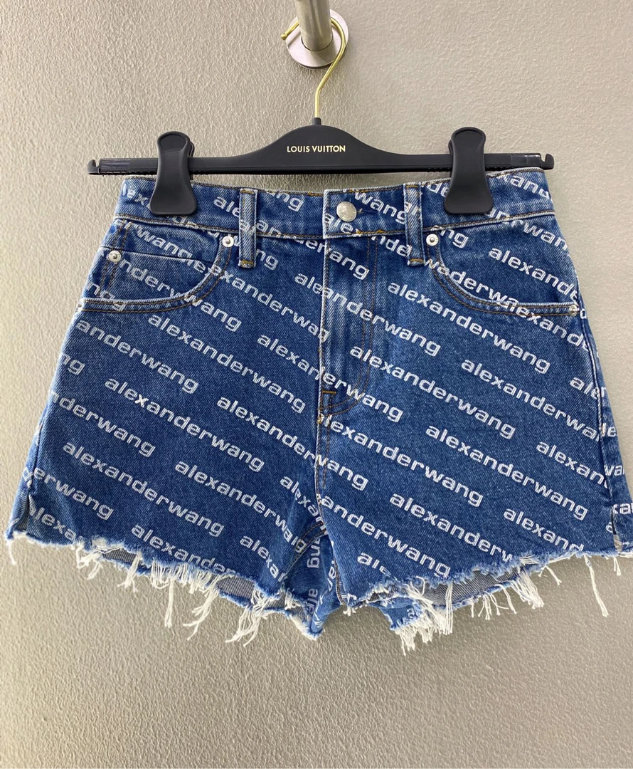 99新 Alexander McQueen/亚历山大·麦昆 牛仔短裤 蓝色 25码