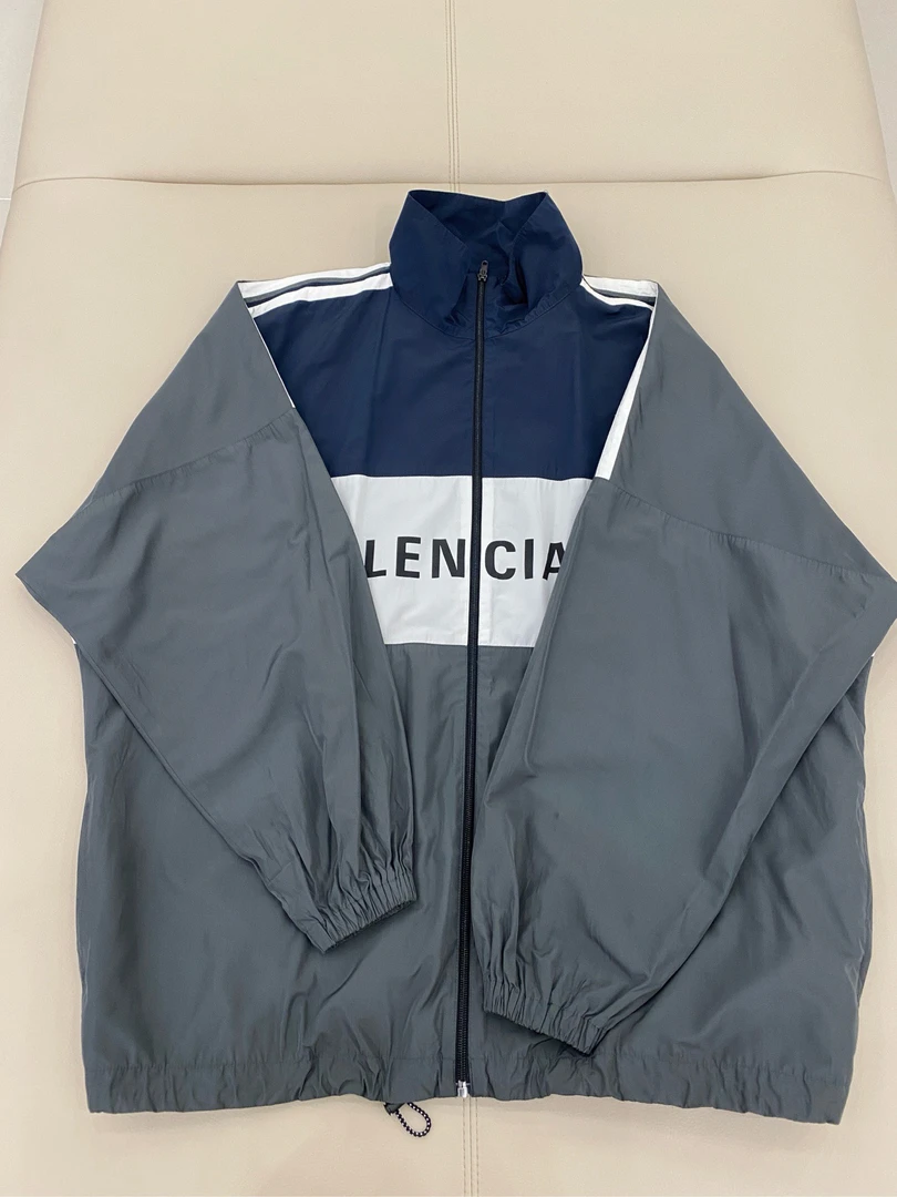 99新 Balenciaga/巴黎世家 巴黎世家 撞色Logo字母 拉链夹克外套