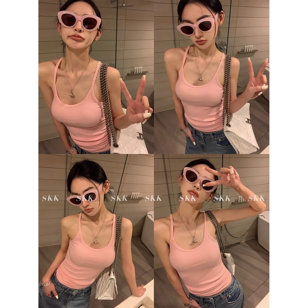 Skk'泰兰德之夏'纯欲百搭千禧吊带背心辣妹罗纹修身显瘦吊带女夏