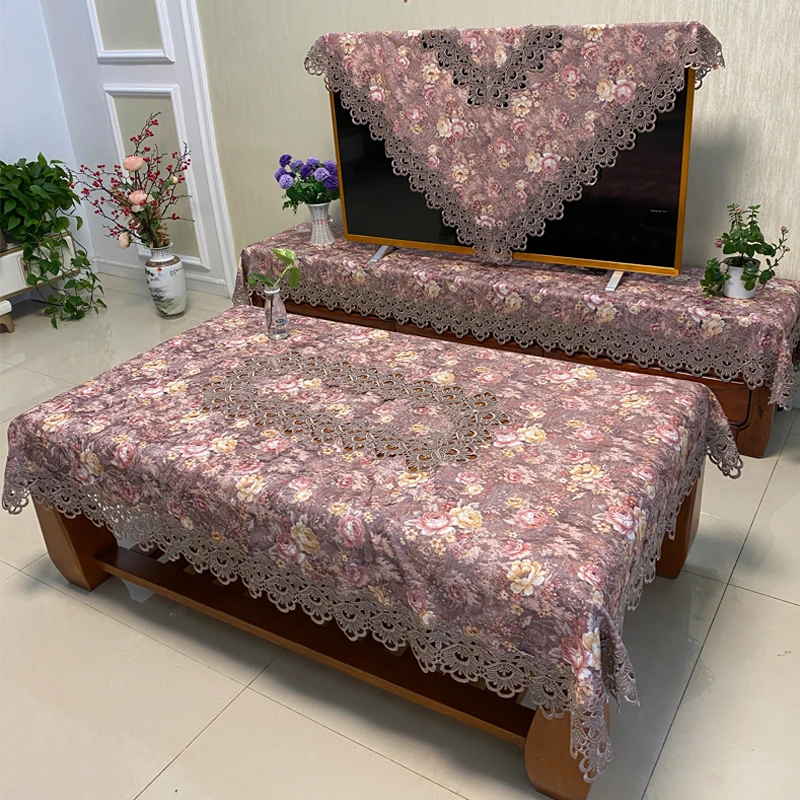 美式茶几桌布布艺盖巾现代简约蕾丝盖布奢华高档客厅欧式餐桌套罩