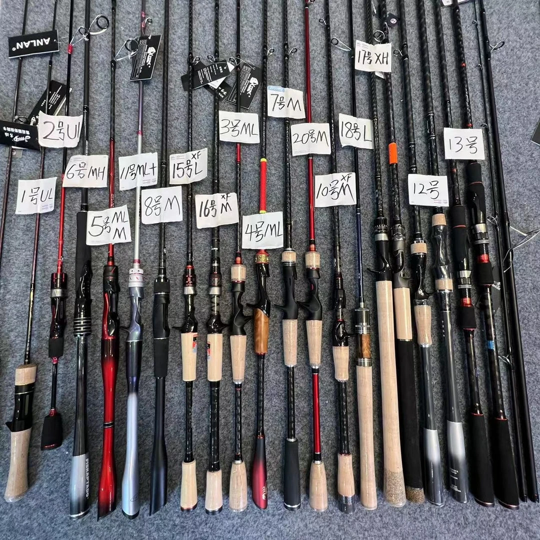 多种类高碳素全碳路亚竿展示 路亚竿路滑竿