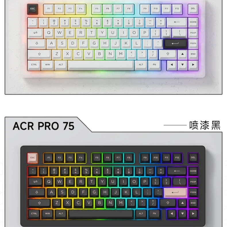 Akko ACR pro59机械键盘Gasket结构有线RGB热插拔客制化套件68键