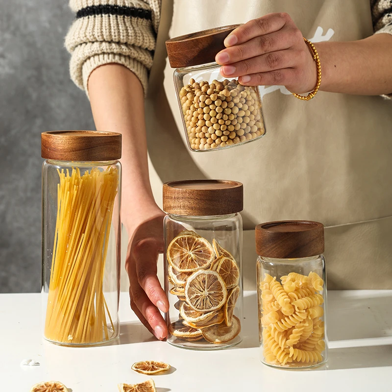 【菲米家居】食品级玻璃储物罐咖啡豆杂粮茶叶罐密封罐带盖收纳瓶