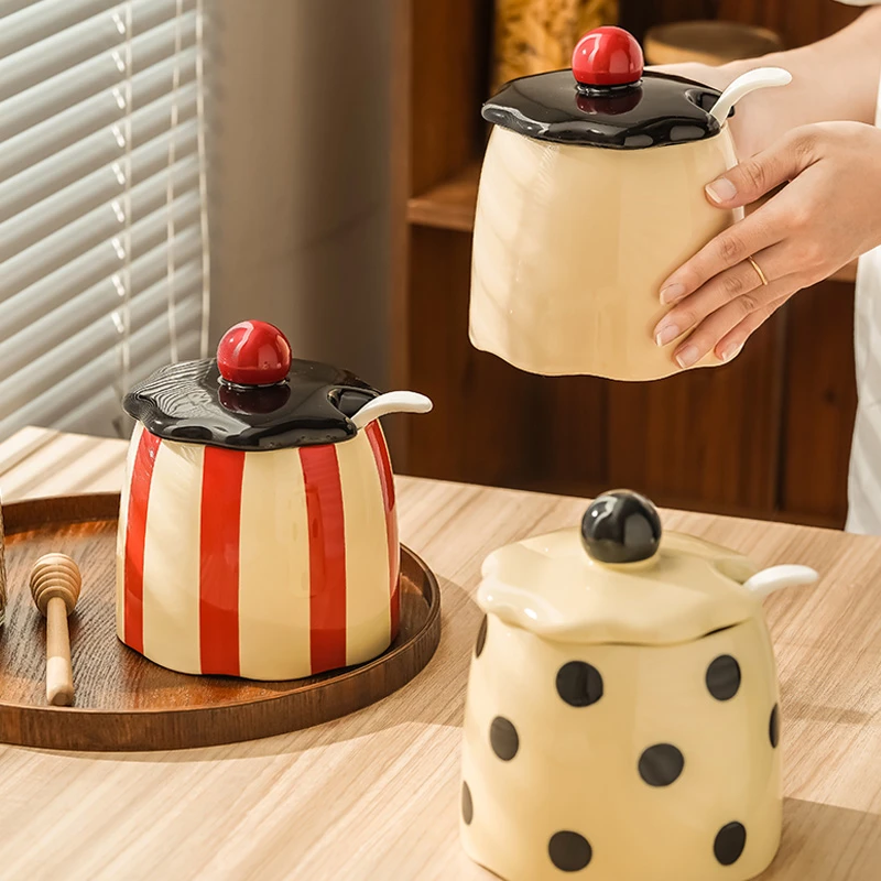 【菲米家居】釉下彩猪油罐家用陶瓷耐高温荤油罐子装辣椒油专用罐