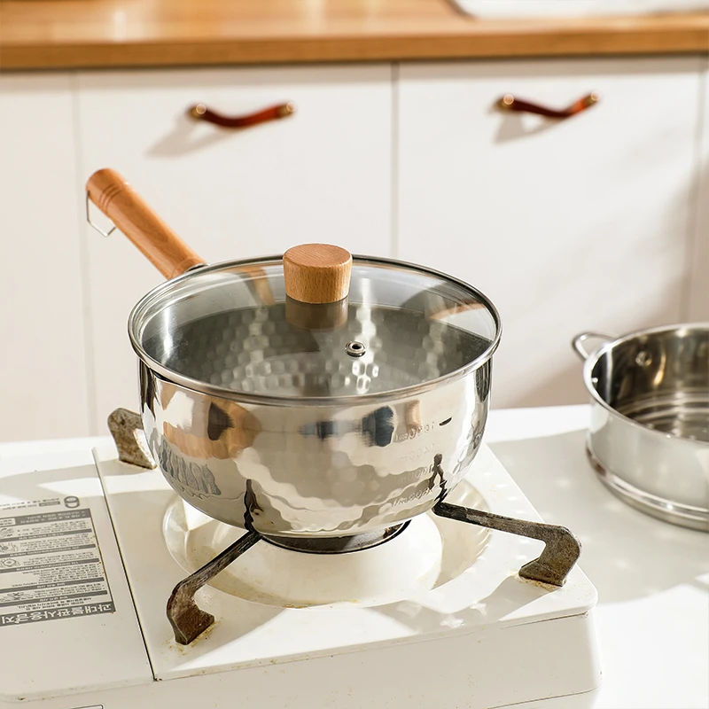 【索西家居】雪平锅不锈钢小奶锅汤锅泡面锅热奶锅辅食勺子小锅锅