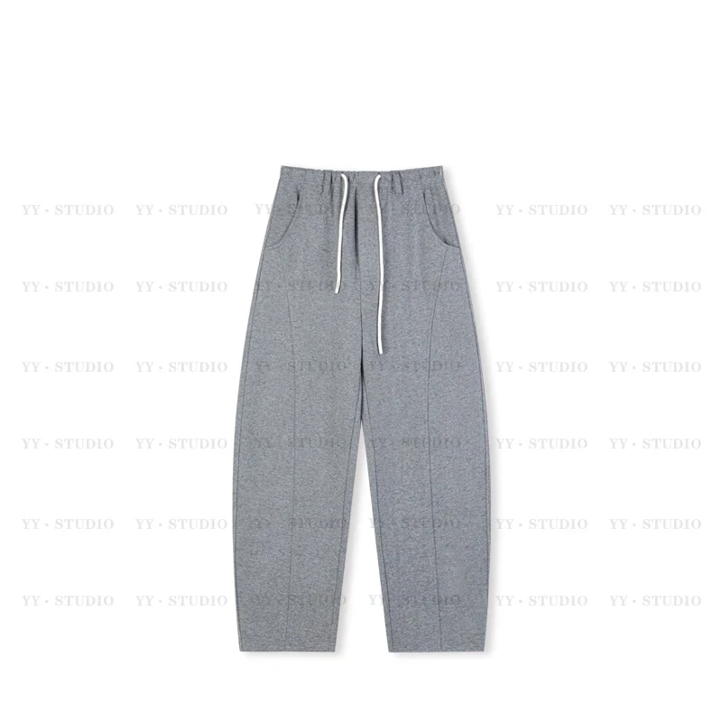 【YANYAN】秋冬休闲抽绳人字纹加绒2024年秋冬新款百搭直筒裤卫裤-3