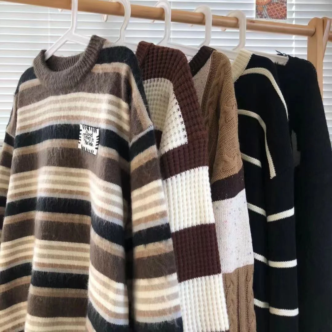 【251-300】秋冬针织套头毛衣慵懒风洋气百搭宽松加厚学院风时尚