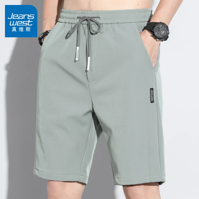 真维斯冰丝五分短裤男士夏季薄款宽松百搭夏天休闲速干运动中裤子
