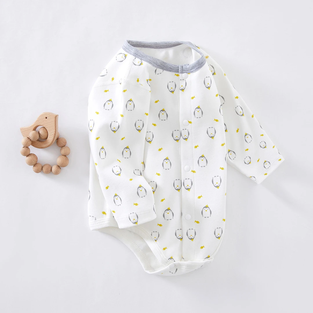 包屁衣秋冬2-12月新生儿ins纯棉a类无骨宝宝双层护肚纯棉婴儿哈衣