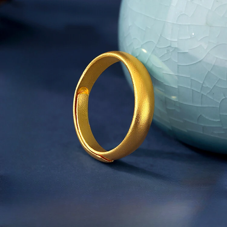 925银戒指 37-素圈古法活口情侣款戒指男女款对戒素款戒指