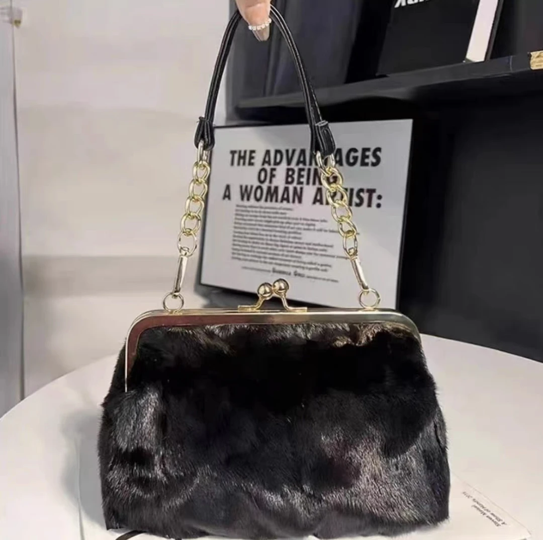 真毛包包水貂毛包包款式直播间为准