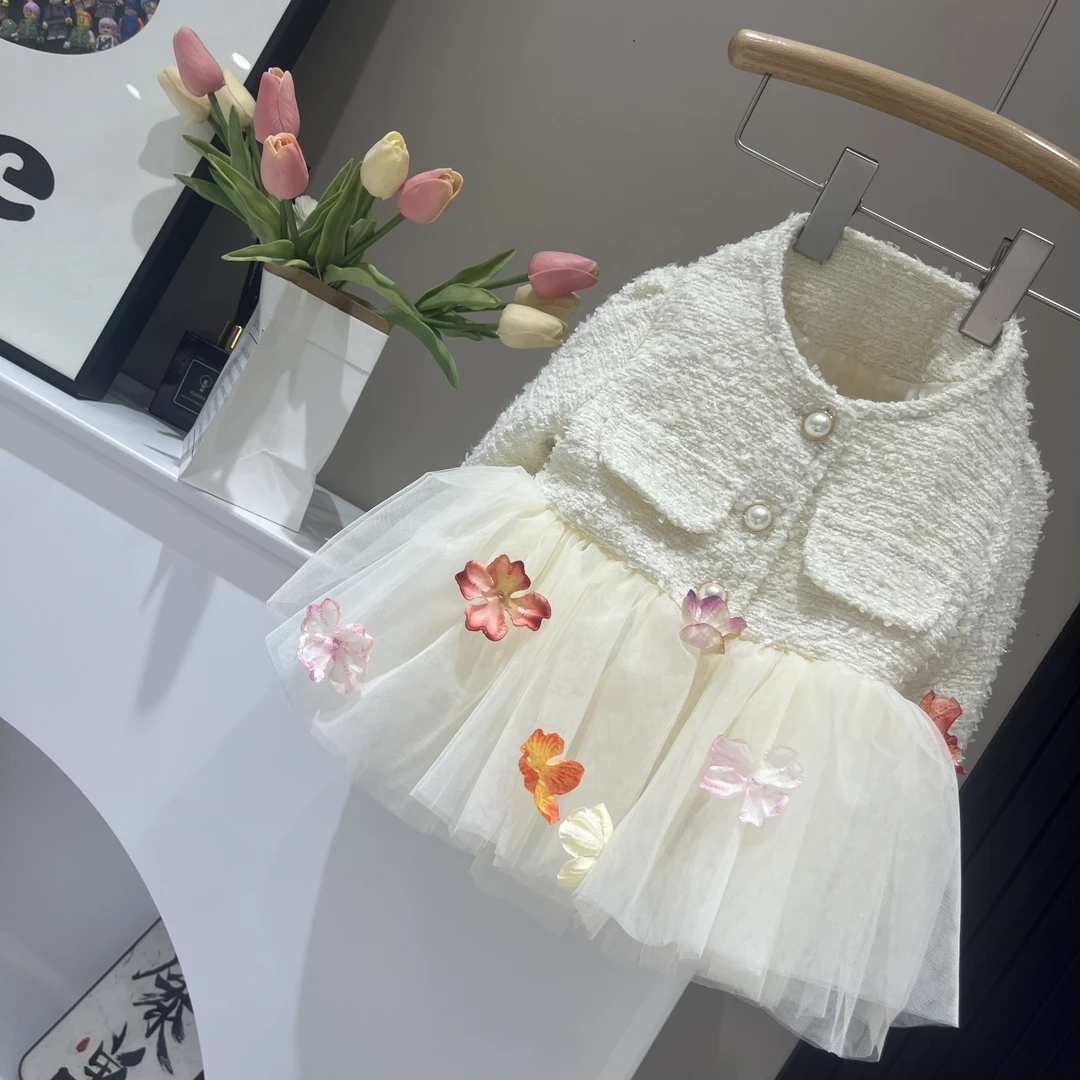 【4】萌娃穿搭小众设计白天鹅蓬蓬纱款小香风外套