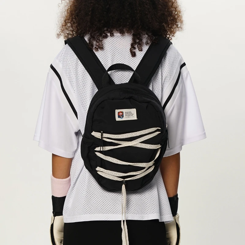 TIPSEVEN 原创设计夏日运动奥林劈叉系列蕾丝交叉线超可爱双肩包