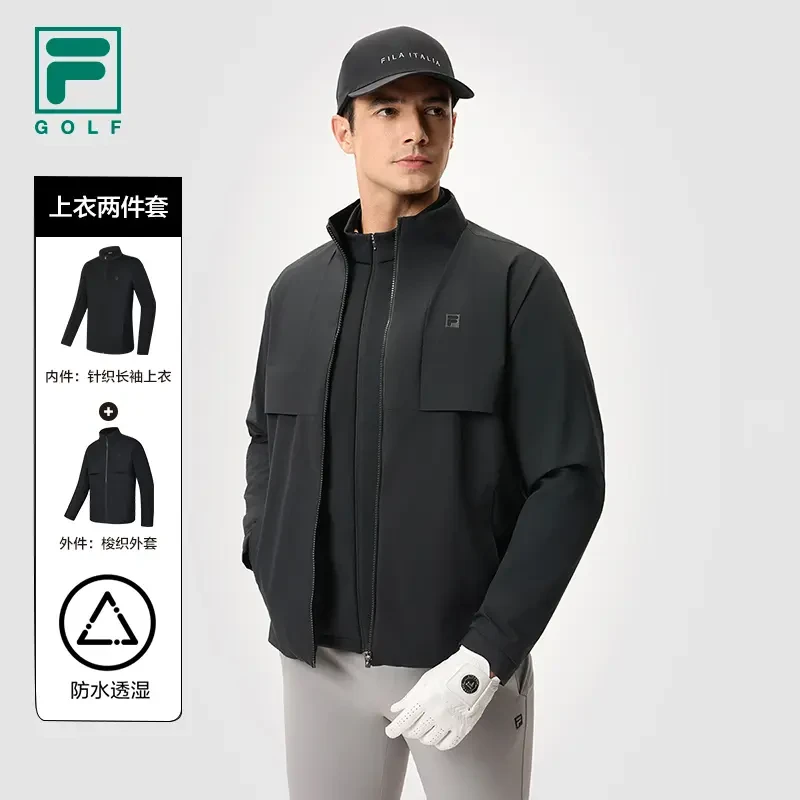 Fila/斐乐男士上衣两件套时尚户外运动外套新款连帽衣A11M515701F