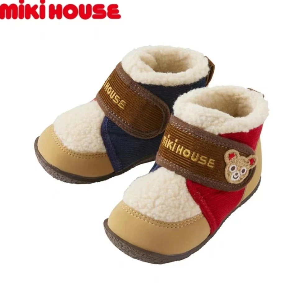 MIKIHOUSE日本制（一段）冬季加绒熊兔棉鞋