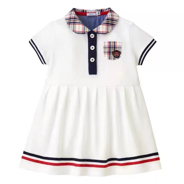 MIKIHOUSE2023新款女童夏季学院风公主连衣裙