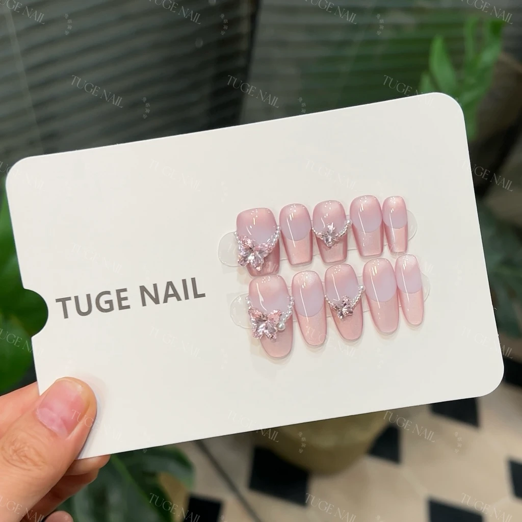 TugeNail“狂恋”2024高位法式芭蕾舞美甲空间法式猫眼穿戴甲TGY726