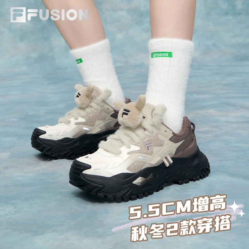 FILA FUSION斐乐女鞋秋冬时尚硬糖运动老爹鞋T12W341302303百搭