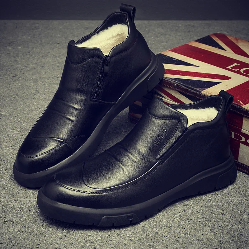 男士冬季棉鞋加绒保暖加厚高帮爸爸鞋防滑软底中老年保暖防滑棉靴
