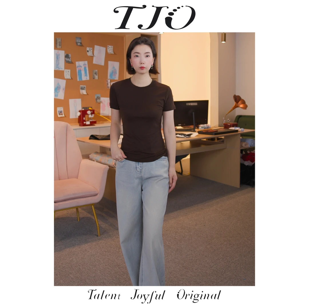香香子TJO田九【雪花绵羊毛T恤】新中式中国风白色短袖2412ZXZSA42