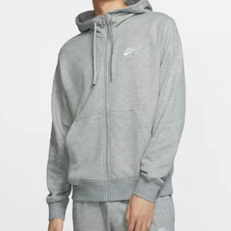 NIKE/耐克正品男子宽松长袖带帽运动休闲灰色外套BV2649063