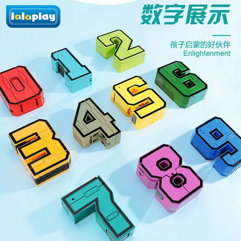 数字变形机甲男孩益智机器人拼装数字变形玩具正版汽车套装3-6岁8
