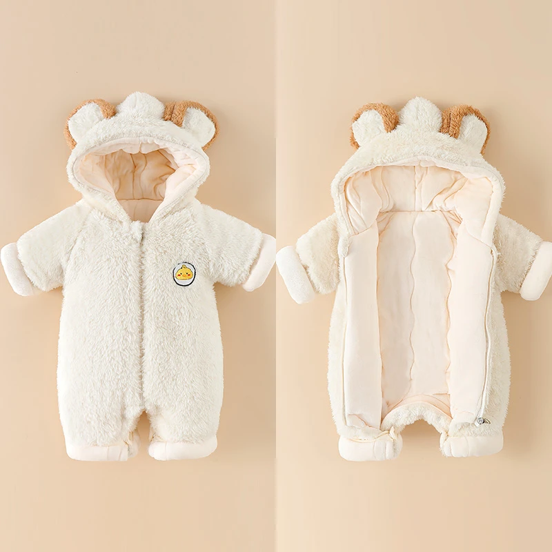 婴儿连体棉衣秋冬装保暖外出抱衣男宝宝冬季棉袄套装冬款连体衣
