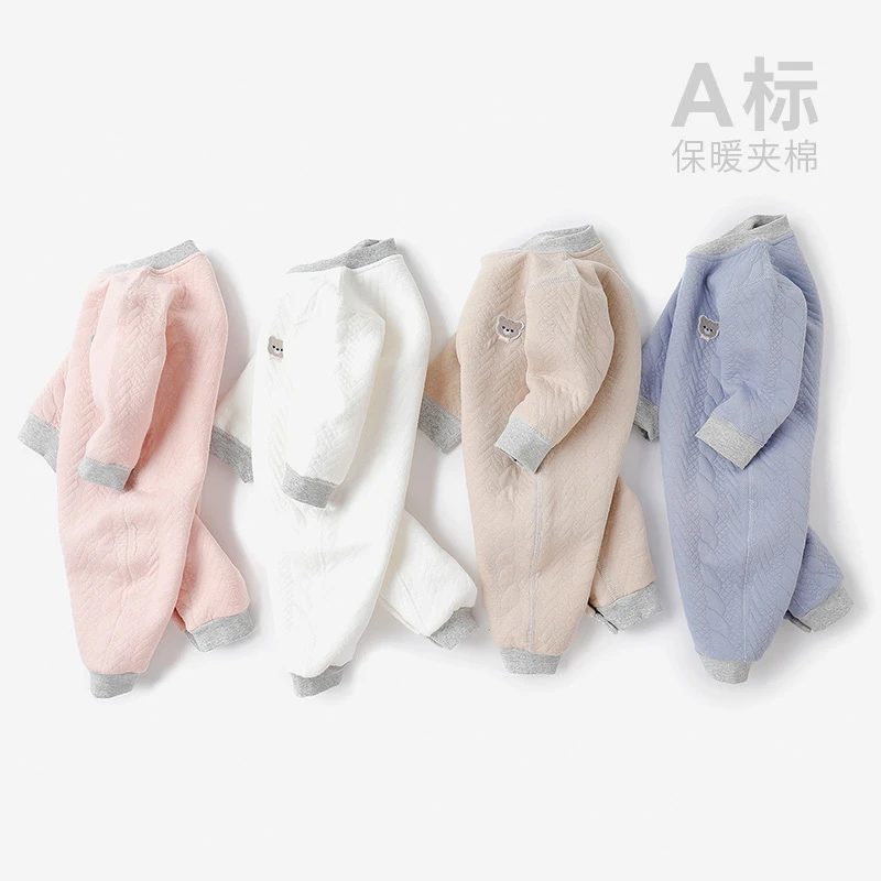 宜爽儿宝宝连体衣哈衣秋冬季加厚保暖款居家外出服棉服包屁衣秋装