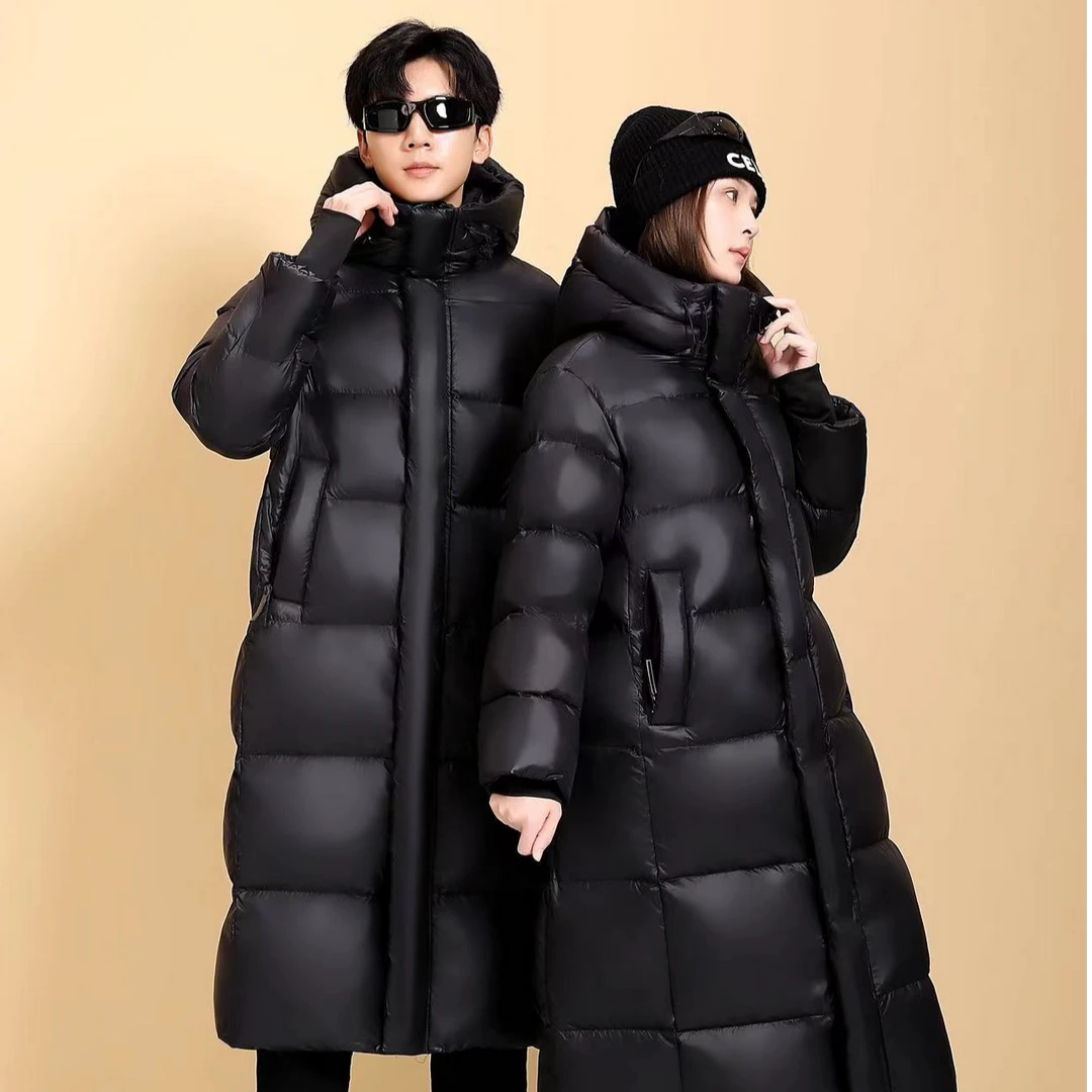 【门店1599】【开通运费险】黑晶蓄热布明星同款中长款加厚轻奢鹅绒服