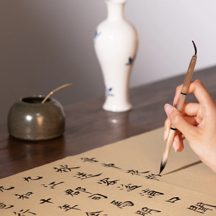 元书纸纯手工毛边纸富阳竹纸全竹浆加厚作品纸半生半熟宣纸毛笔