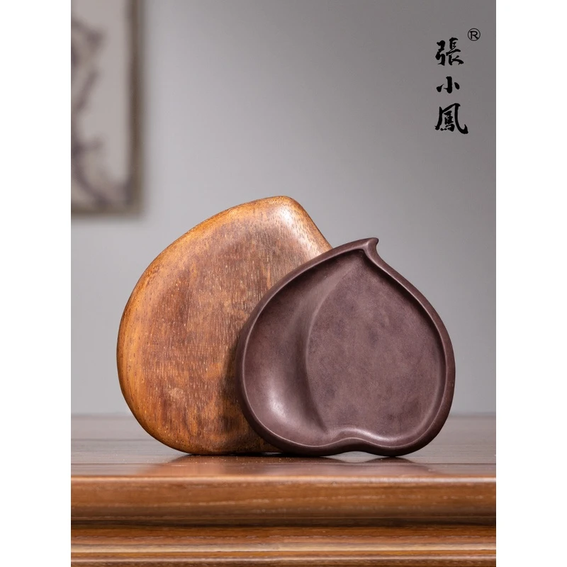 张小凤念桃宋坑砚台专用原石笔墨纸砚收藏手工传统砚端砚磨墨砚台