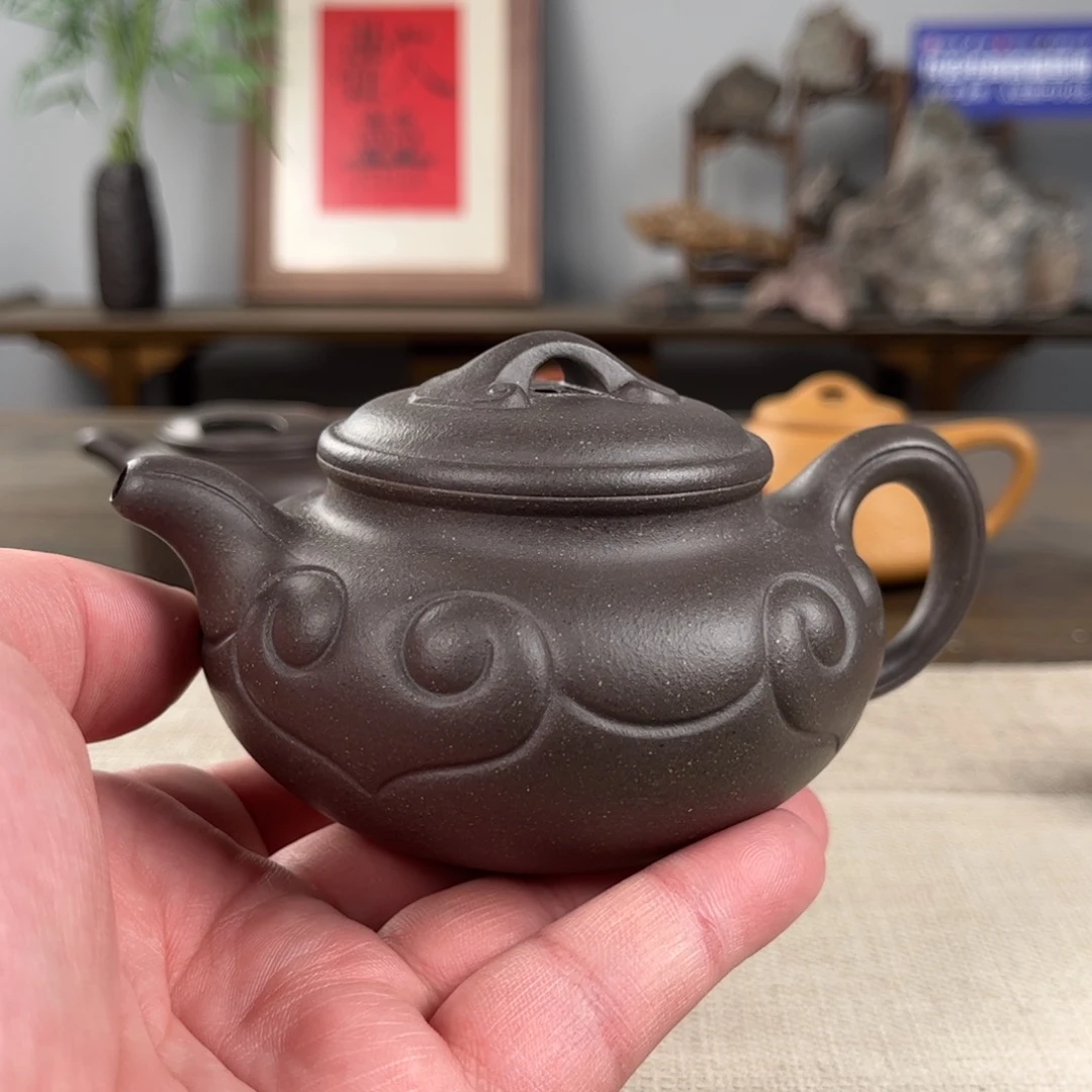 紫砂茶壶慕**育微瑕黄龙山原矿紫砂壶
