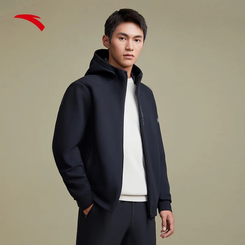 【即刻开炼】安踏厚绒运动外套男士冬季针织连帽加厚保暖 152247741