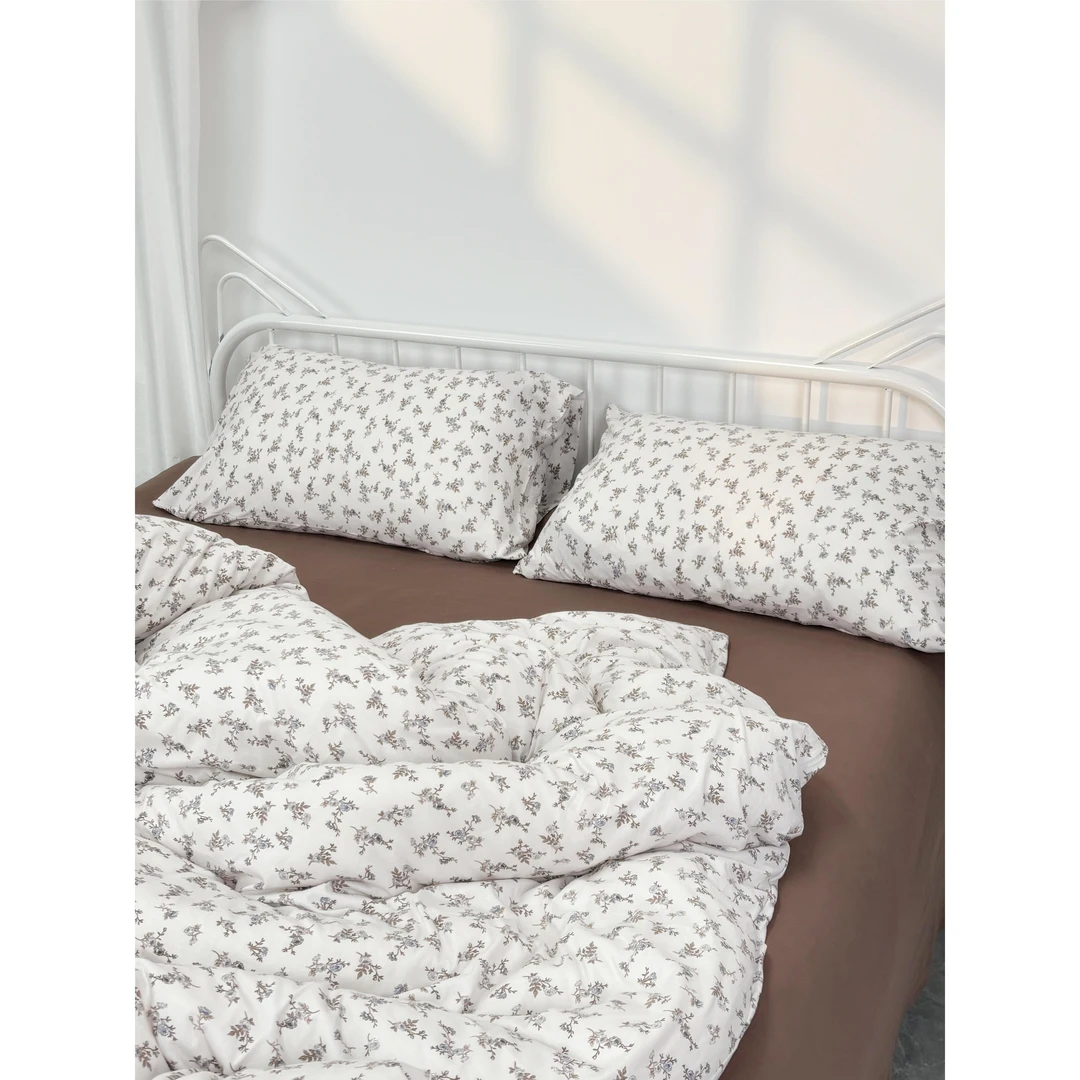 【灰三色玫瑰-三四件套】全棉针织天竺棉纯棉母婴A类保暖柔软不起球