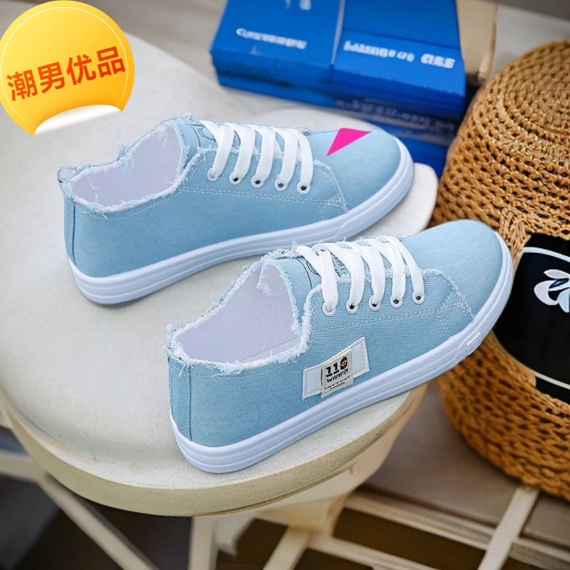 百搭女鞋厚底鞋子女款爆款帆布鞋女感软底平底低帮薄款配裙子的