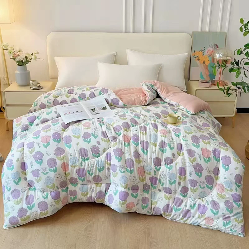 【素颜捧花】单人加厚 超柔软亲肤印花 秋冬款保暖被子可机洗