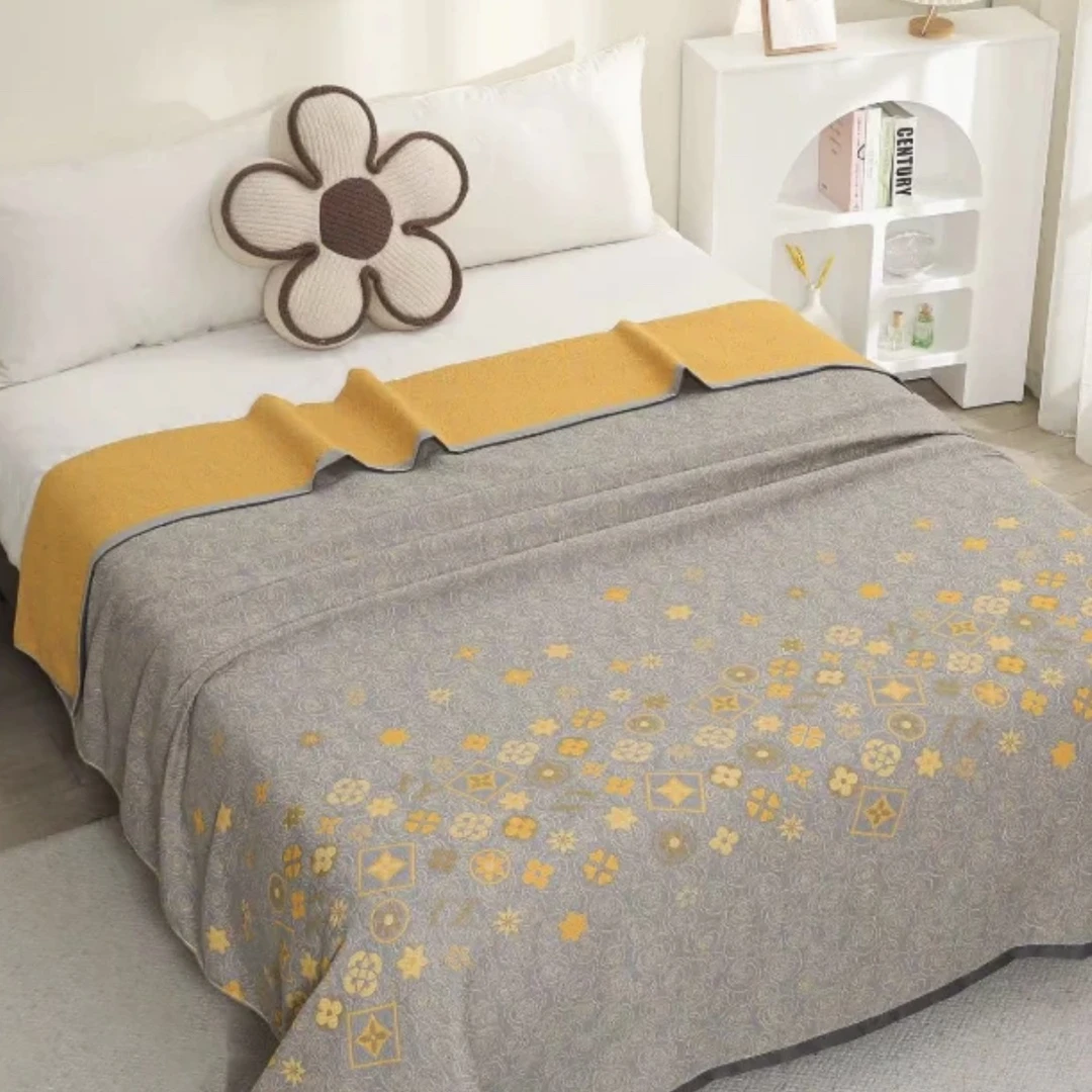 【墨尔本灰】居家好物 热销爆款多层纱布 盖毯加厚床盖 双人大尺寸