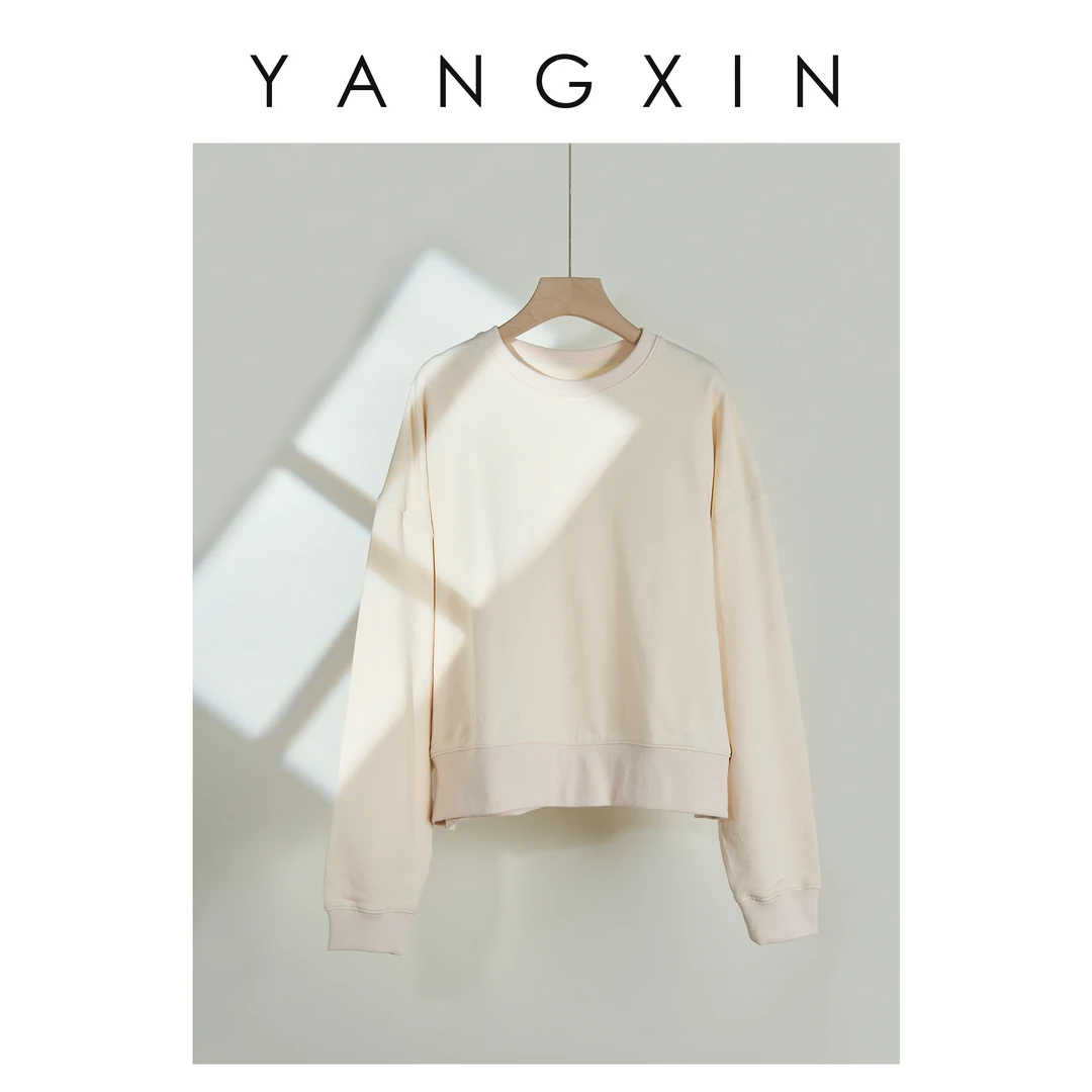 【无龄·杨昕】“极简文艺风”轻奢高级小众百搭圆领卫衣FW08183