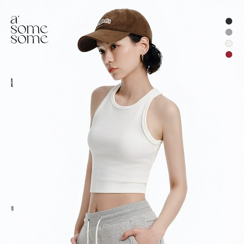 asomesome美式辣妹工字吊带背心女夏外穿修身无袖背心反季节衣服