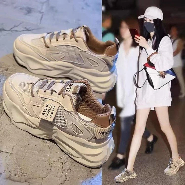 冬款老爹鞋女款2023秋季新款单鞋鞋子百搭炸街休闲运动鞋女暖