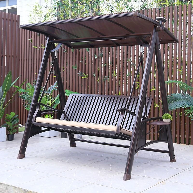 摇椅秋千户外别墅庭院吊椅室外花园阳台太阳能家用三人网红荡秋