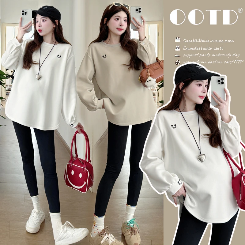 2024新款孕妇装秋冬季外穿春秋孕妇T恤卫衣长袖打底大码上衣