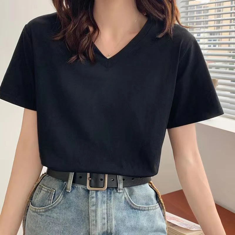 棉芭缇2024夏季新款竹节棉短袖宽松休闲上衣夏季显瘦短袖薄款时尚