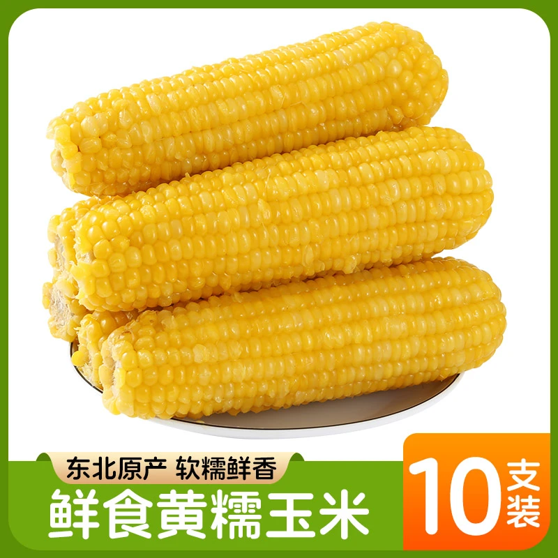 （彩色包装）东北黄玉米白玉米新鲜糯玉米粘玉米真空10支试吃2支