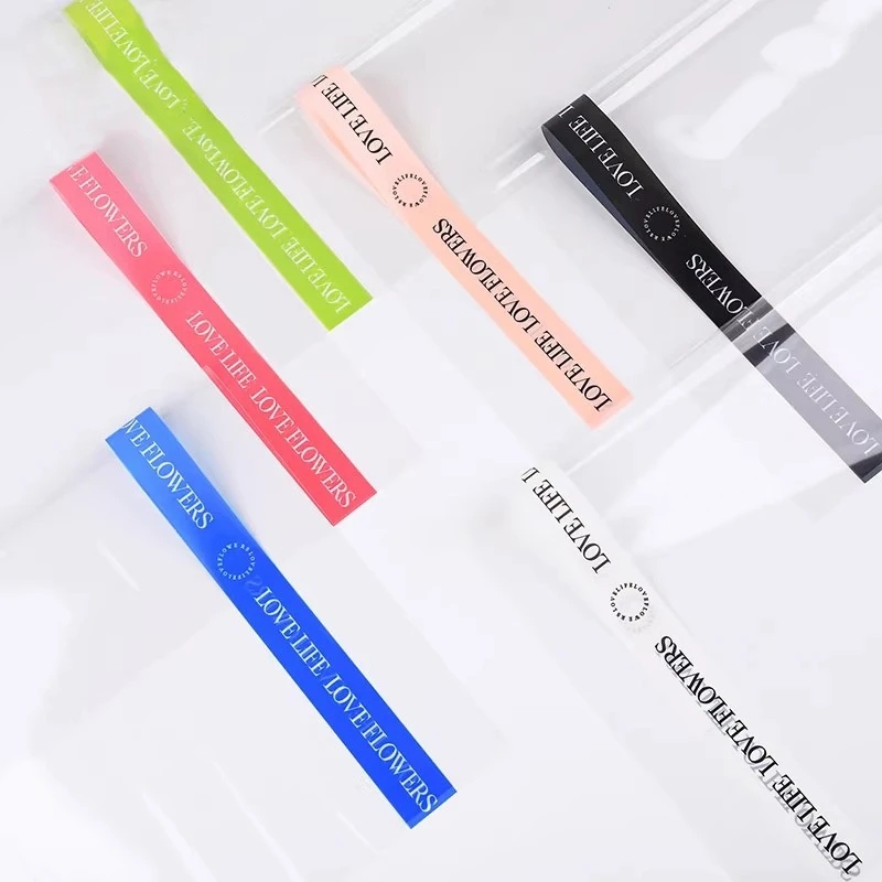 【花店】彩色简约玻璃纸英文花束包花纸防水opp透明纸鲜花包装