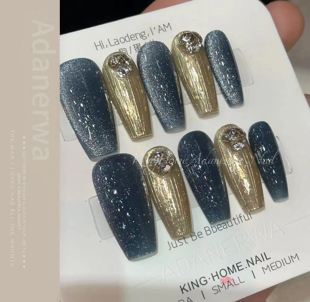 【懒宝】固态胶水波纹可/不透甲/纯手工/穿戴甲美甲