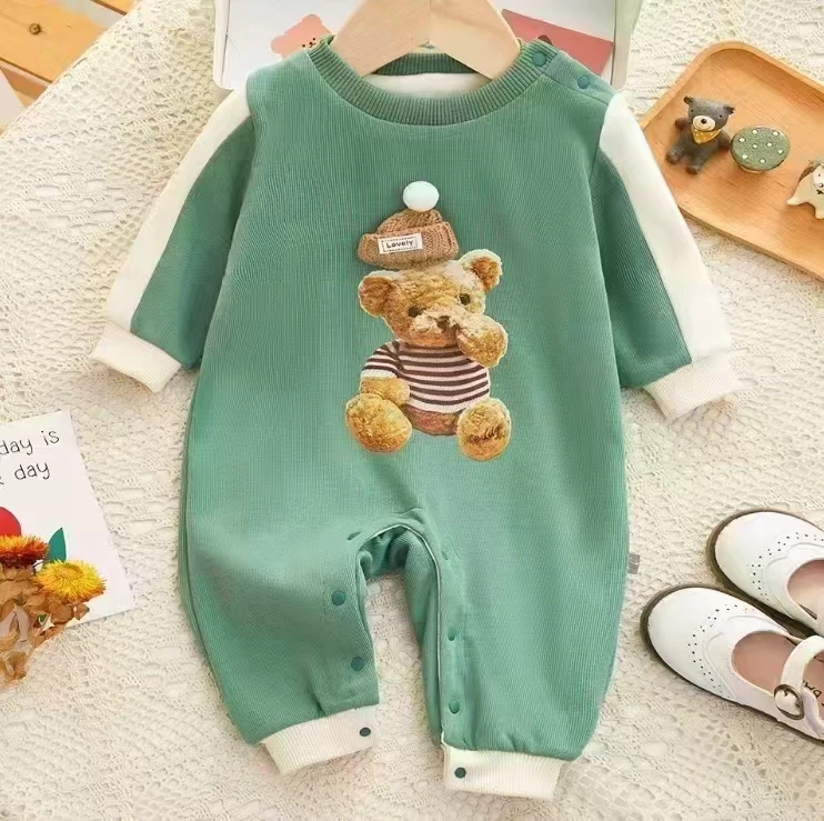 加绒针织连体哈衣