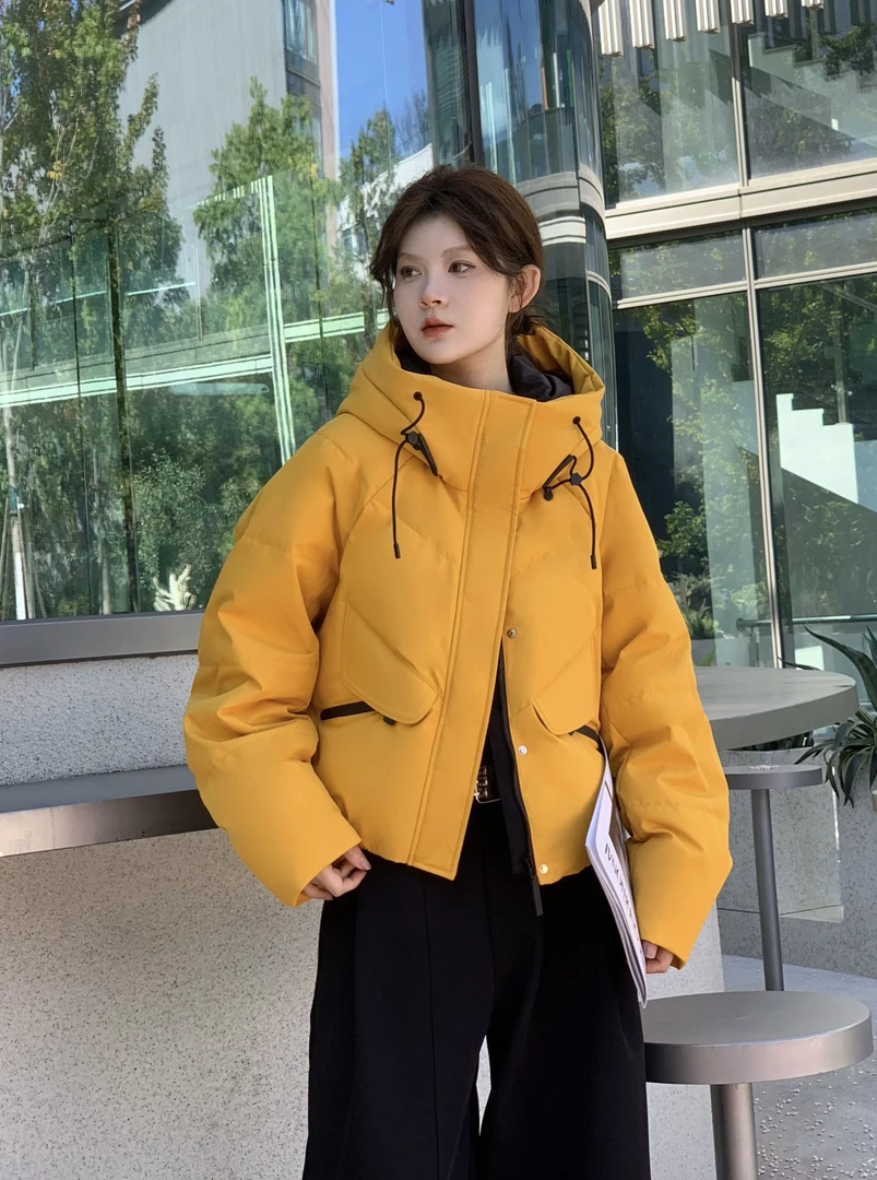 妮子严选冬季新款洋气百搭短款羽绒冲锋衣86D06